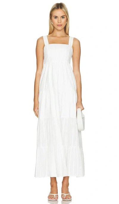 Paige Ginseng Tiered A-line Maxi Dress In White