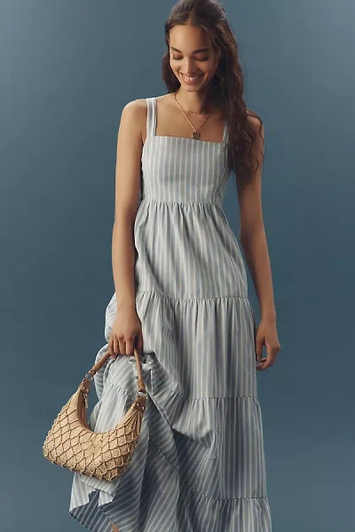 Paige Ginseng Sleeveless Tiered Maxi Dress In Blue