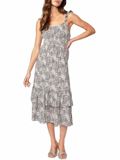 Paige Gisella Dress In Ecru Multi In Grey