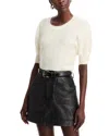 Paige Gladiolus Short-sleeve Cashmere Sweater In Ivory