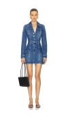 Paige Womens Glimpse Madigan Spread-collar Cotton-blend Denim Romper In Vianna