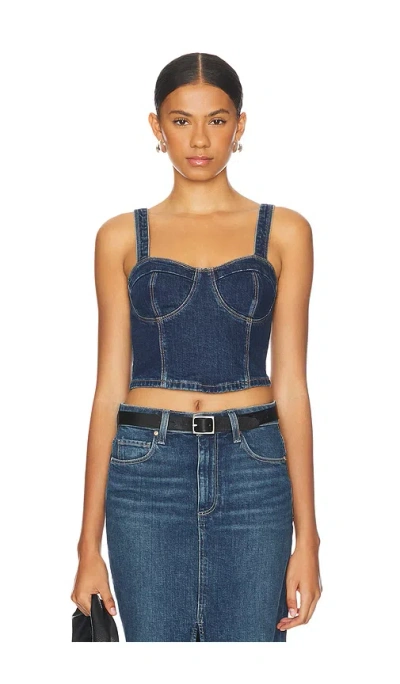 Paige Guilia Denim Top In Blue