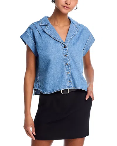 Paige Hadley Lightweight Denim Shirt In Blue