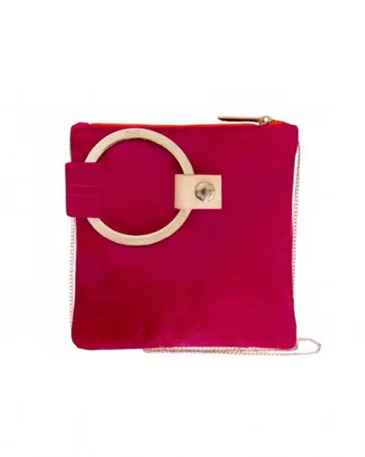 Paige Hamilton Design Women's Jane With Chain Wallet In Hot Pink Glossed Canvas In Multi