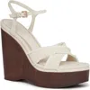 Paige Harlow Ankle Strap Platform Wedge Sandal In Natural
