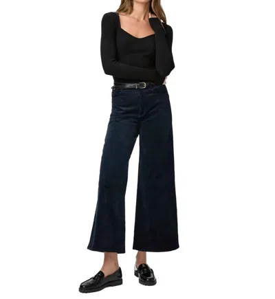 Paige Harper Ankle Wide Leg Pant In Deep Navy In Blue