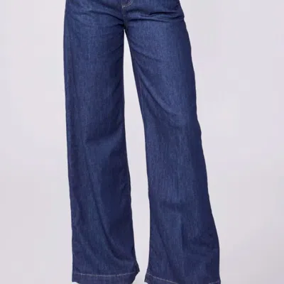 Paige Harper Wide-leg Jeans In Dark Blue
