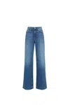 Paige Wide-leg High Waist Denim Jeans With Subtle Fading In Transparent