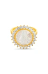 PAIGE HARPER PAIGE HARPER MOTHER MARY MOTHER-OF-PEARL CZ HALO RING