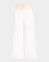 Paige Harper Two-tone Ankle Jeans In White Distressed