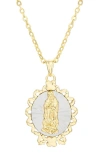 PAIGE HARPER TWO-TONE MOTHER MARY OVAL PENDANT NECKLACE