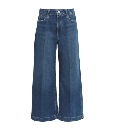 Paige Harper Wide-leg Ankle Jeans In Blue