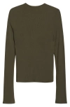 Paige Henrietta Long Sleeve Rib Top In Green