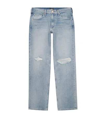 Paige Heritage Distressed Doheny Straight Jeans In Blue