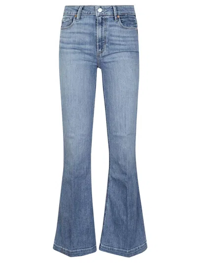 Paige High-rise Flared Jeans With Vintage Wash In Blue