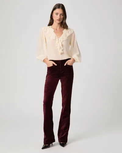 Paige High Rise Laurel Canyon Bootcut Pant In Burgundy