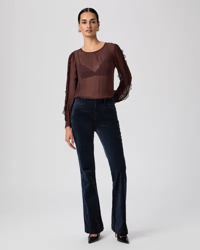 Paige High Rise Laurel Canyon Bootcut Pant In Blue