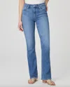 Paige High Rise Laurel Canyon Jean In Bellflower Distressed In Blue