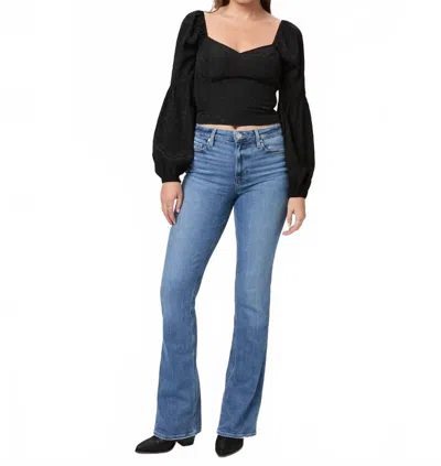 Paige High Rise Laurel Canyon Jeans In Rock Show In Black
