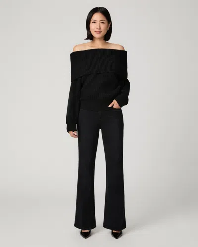Paige High Rise Laurel Canyon Petite Bootcut Jean In Black