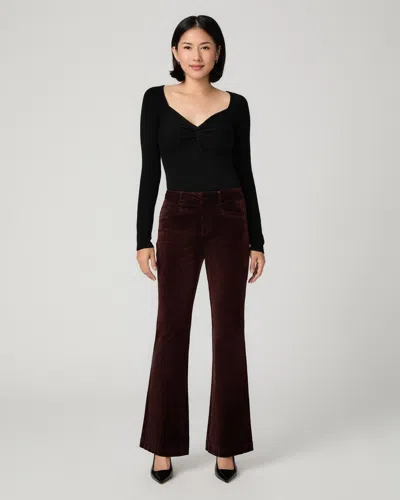 Paige High Rise Laurel Canyon Petite Bootcut Jean In Burgundy