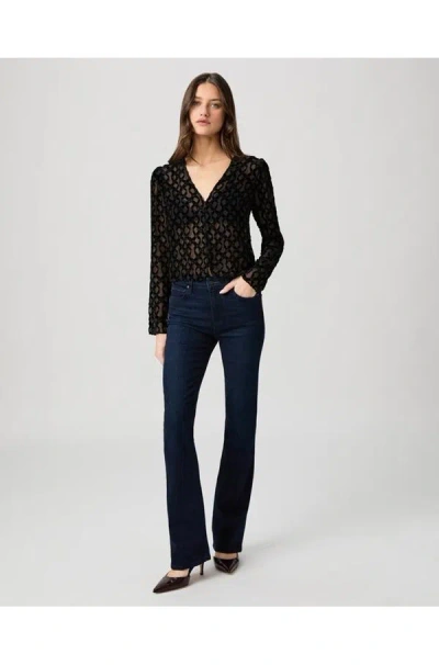 Paige Cindy Cropped High-rise Flared Jeans In Blue