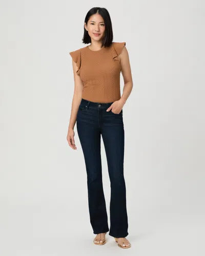 Paige High Rise Manhattan Petite 29" Bootcut Jean In Orange