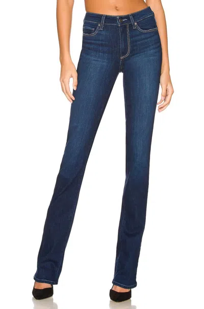 Paige High Rise Manhattan Slim Boot Cut Jeans In Joan De Arc In Blue