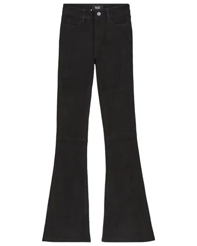 Paige High-rise Suede Bell Flare Jean In Black
