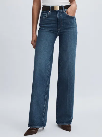 Paige High Rise Wide Leg Jeans In Blue