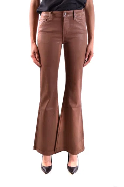 PAIGE HIGH-WAISTED FLARED JEANS IN COGNAC WITH FINISH
