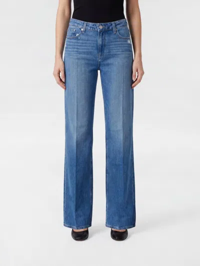 Paige High-waisted Palazzo Jeans In Cotton And Lyocell Denim In Blue