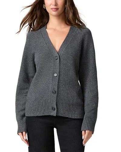 Paige Hikari V Neck Cardigan Sweater In Gray