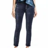 Paige Hoxton Ankle Peg Jean With Exposed Buttons In Midnight Slate In Multi