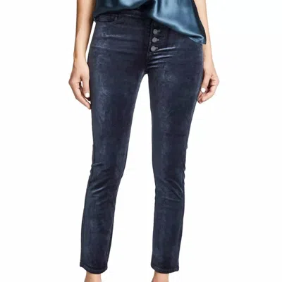 Paige Hoxton Ankle Peg Jean With Exposed Buttons In Midnight Slate In Multi