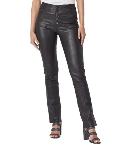 Paige Hoxton Black High-rise Leather Straight Leg Jean