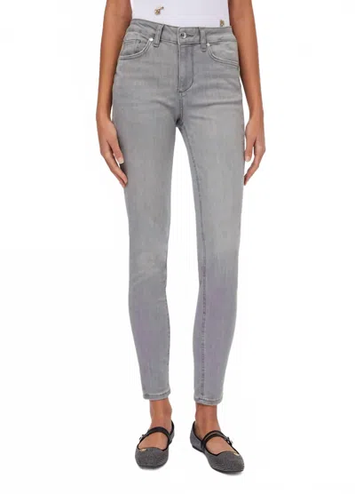 Paige Hoxton Crop High Rise Ultra Skinny Jeans In London Mist In Gray