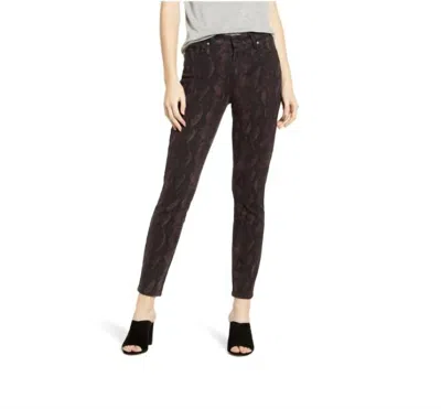 Paige Hoxton High Rise Ankle Skinny Jeans In Black, Purple In Multi