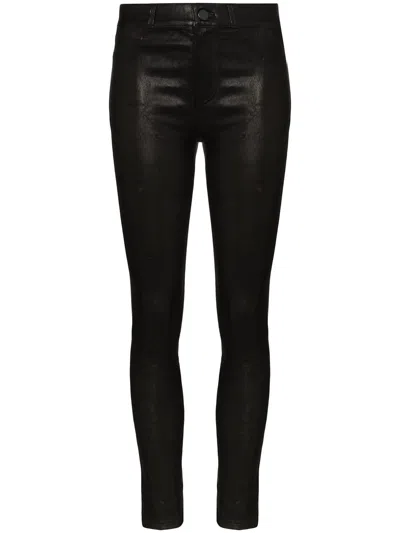 Paige Hoxton Leather Skinny Trousers In Black
