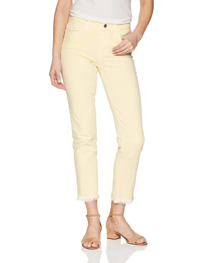 Paige Hoxton Straight Ankle Jean In Faded Pastel Yellow