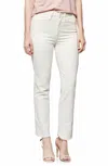 PAIGE HOXTON STRAIGHT ANKLE JEAN WITH FRAY HEM IN CREAM