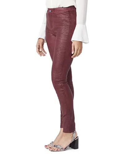Paige Hoxton Stretch Leather Pant In Red