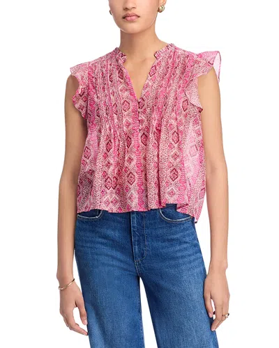 Paige Idris Top In Dark Pink Multi