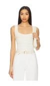Paige Iman Textured Sweater Tank Top In 象牙白