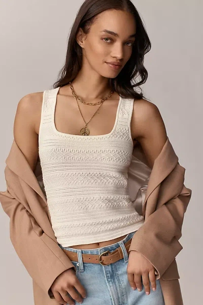 Paige Iman Textured Sweater Tank Top In White