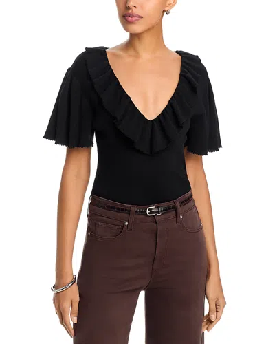 Paige Inaya Merino Wool & Cotton Top In Black