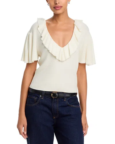 Paige Inaya Merino Wool & Cotton Top In Ivory