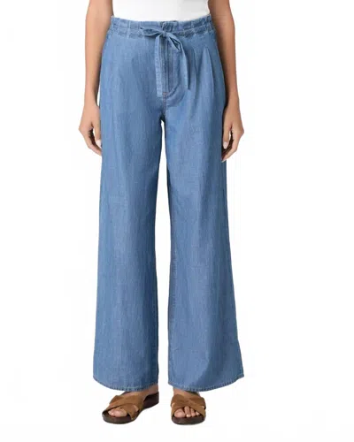 Paige Ingrid Woven Cotton Pant In Blue