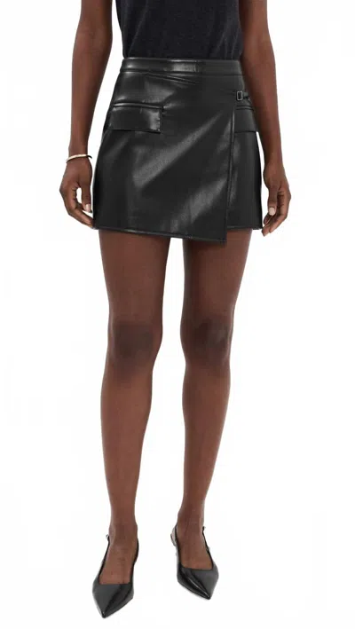 Paige Isca Faux Leather Skirt In Black