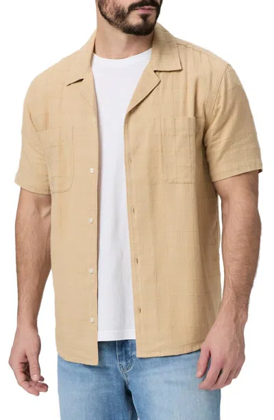 Paige Jacobson Boxy Fit Cotton Shirt In Tonal Sandhill In Neutral